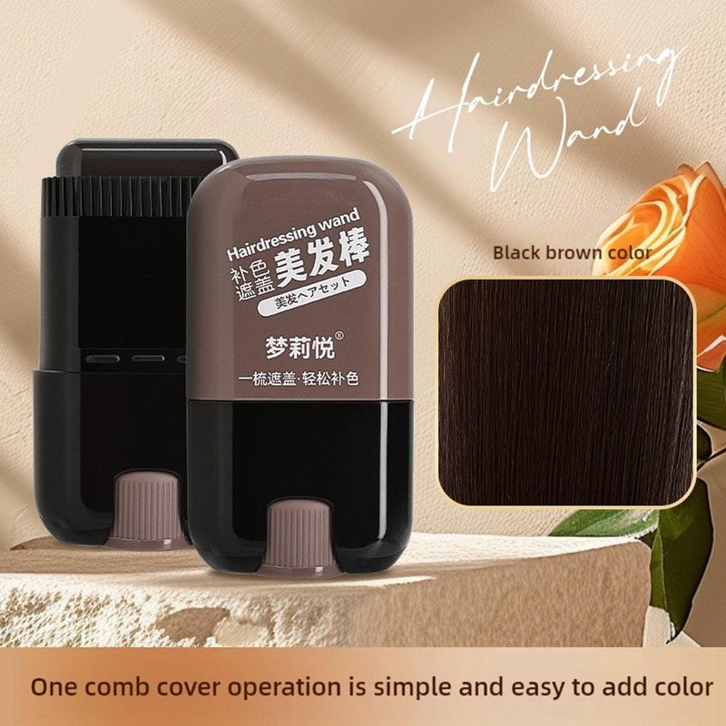 Mengliyue Emergency Gray Hair Covering Hair Styling Stick, Three Colors Available, Rotating Disposable Hair Dye Pen, Healthy Gray Hair Coverage